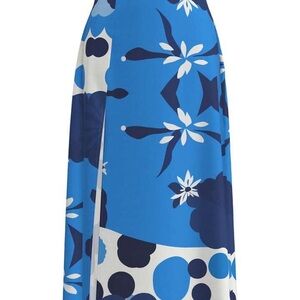 SHEIN Blue Floral A-Line Skirt